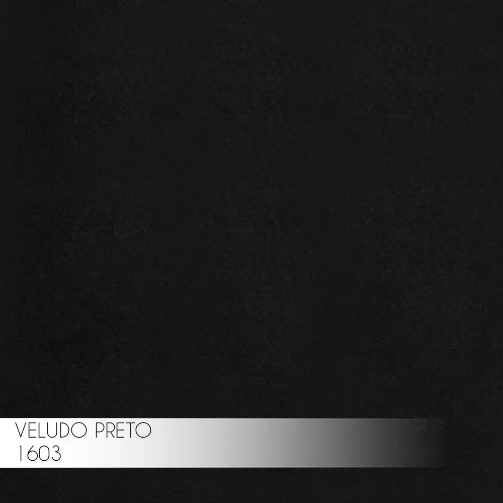 Kit 2 Banqueta Decorativa Rubel Base Gold Veludo Preto G41 - Gran Belo
