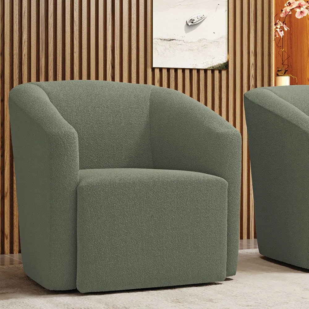 Poltrona Decorativa Orgânica Stella Max Bouclê D03 - D'Rossi - Menta