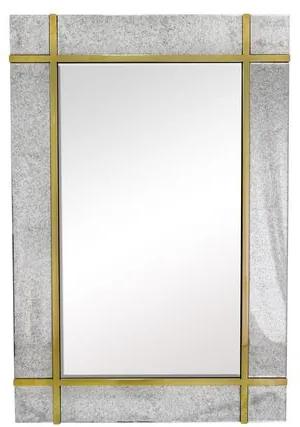 Espelho Moderno Dourado Moldura em Vidro 123 cm x 84 cm