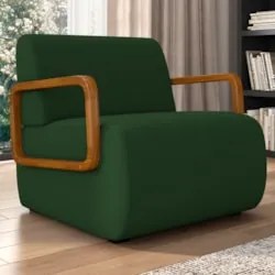 Poltrona Decorativa Orgânica para Sala Kit 2 Belarus Z08 Veludo Verde