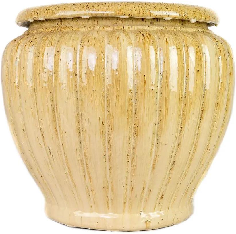 Vaso Vietnamita Cerâmica Importado Pumpkin Pequeno Areia D45cm x A50cm