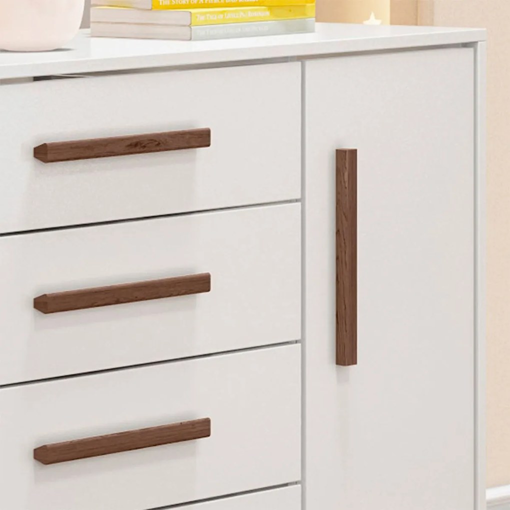 Comoda Sapateira 1 Porta e 4 Gavetas Alice Q01 - ADJ Decor