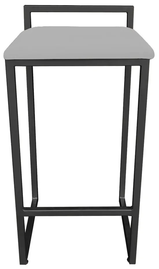 BANQUETA PIETRA SUEDE CINZA BASE PRETO D