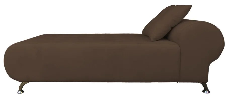 Divã Chaise Diana Recepção 1,75 Suede Marrom