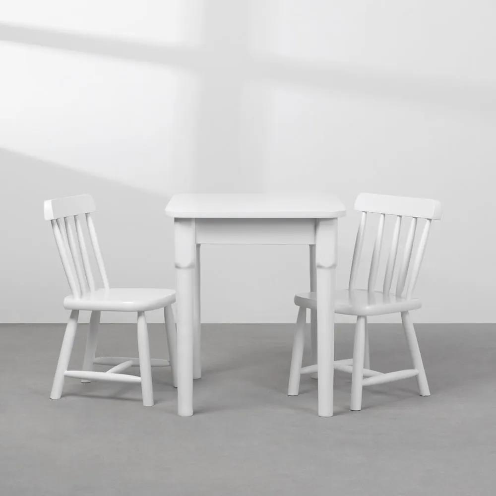 Conjunto Mesa Mia com 2 Cadeiras Mia Infantil – Branco