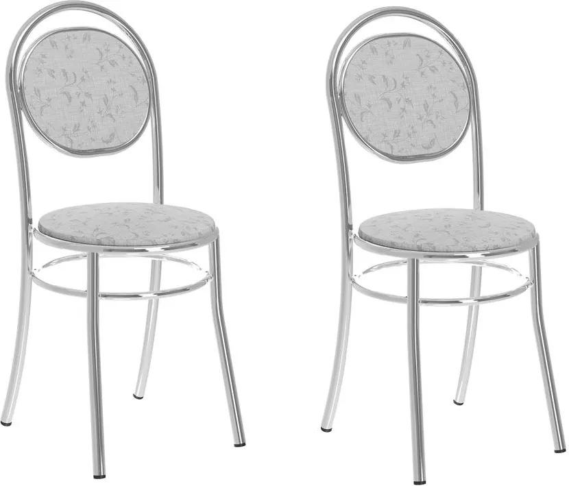 Cadeiras para Cozinha Kit 2 Cadeiras 190 Fantasia Branco/Cromado - Carraro Móveis