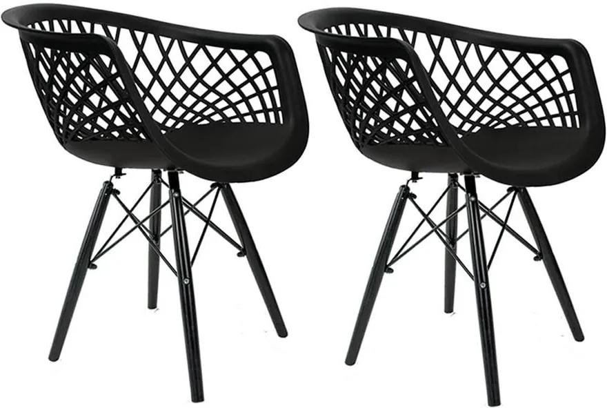 Conjunto 2 Cadeiras Web Preta Pé Preto DSW - Empório Tiffany