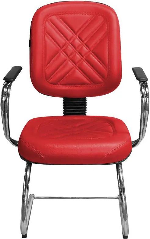 Cadeira para Escritório PD-04SCBC Couro Vermelho - Pethiflex