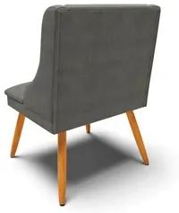 Kit 4 Cadeiras Estofadas para Sala de Jantar Pés Palito Lia Suede Graf
