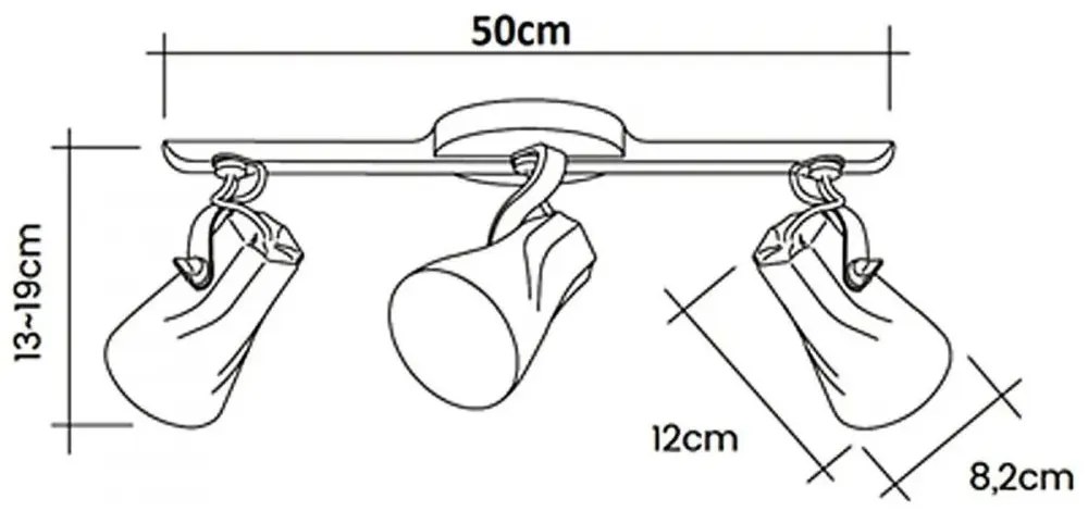 Kit-2 Spot Trilho Triplo Octa 3 Sobrepor Direcionável E-27 Branco