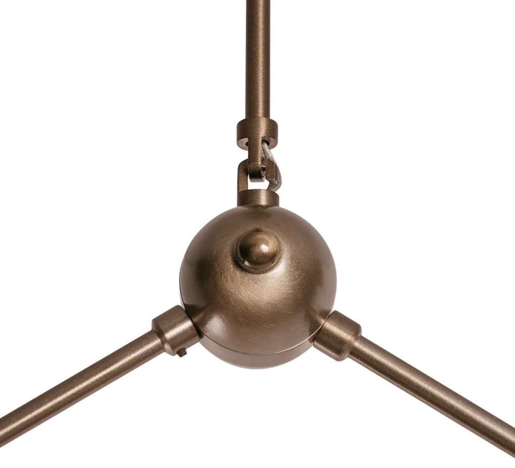 Pendente Cacau Ø68X57X64Cm 4Xg9 / Metal E Globo Ø12Cm | Usina 16738/4 (BT / CB-M - Branco Texturizado / Cobre Metálico, AMBAR)