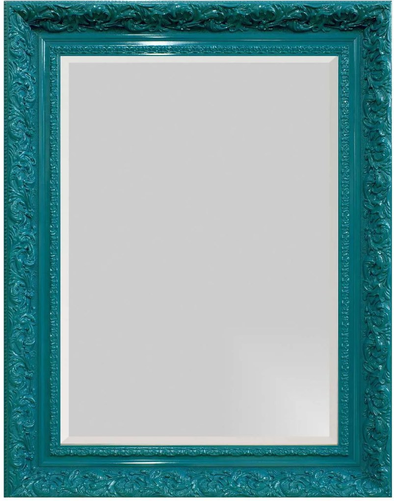 Espelho Decorativo Com Bisotê Azul Retrô Plus