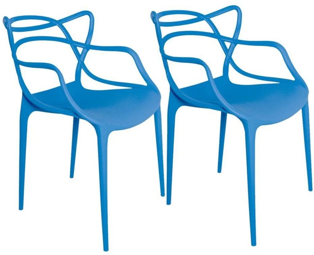 Kit 02 Cadeiras Facthus Amsterdam Azul
