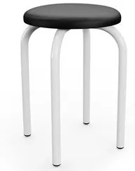 Mesa de Cozinha Bistrô Porto Branco 120cm com 4 Banquetas Industriais