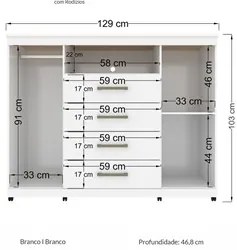 Cômoda Com Rodízios 2 Portas 4 Gavetas Master Branco - Santos Andirá