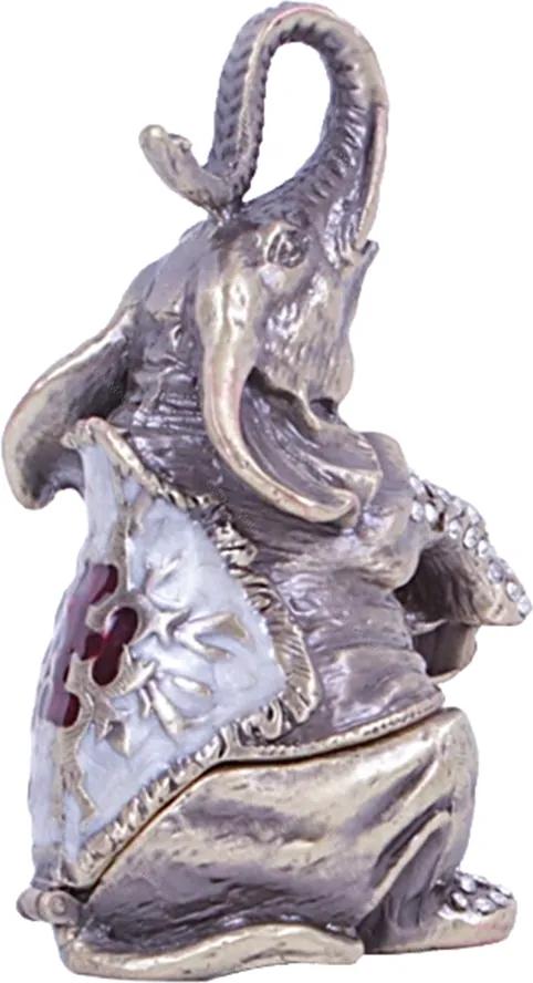 Caixa Decorativa Duquesa Elefante em Metal - 8,5x4 cm