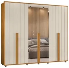 Guarda Roupa Casal 278cm 6 Portas 4 Espelhos Zac Off/Cinamomo Z10 - Mp