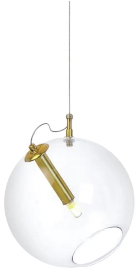Pendente Globo Inclinado Ø30X32Cm Metal E Globo Ø30Cm 01Xg9 |Old Artis... (COBRE FOSCO, AMBAR)