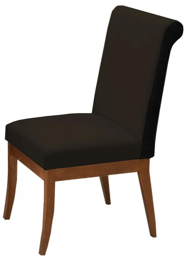 Cadeira Larissa Veludo Marrom Couríssimo Preto