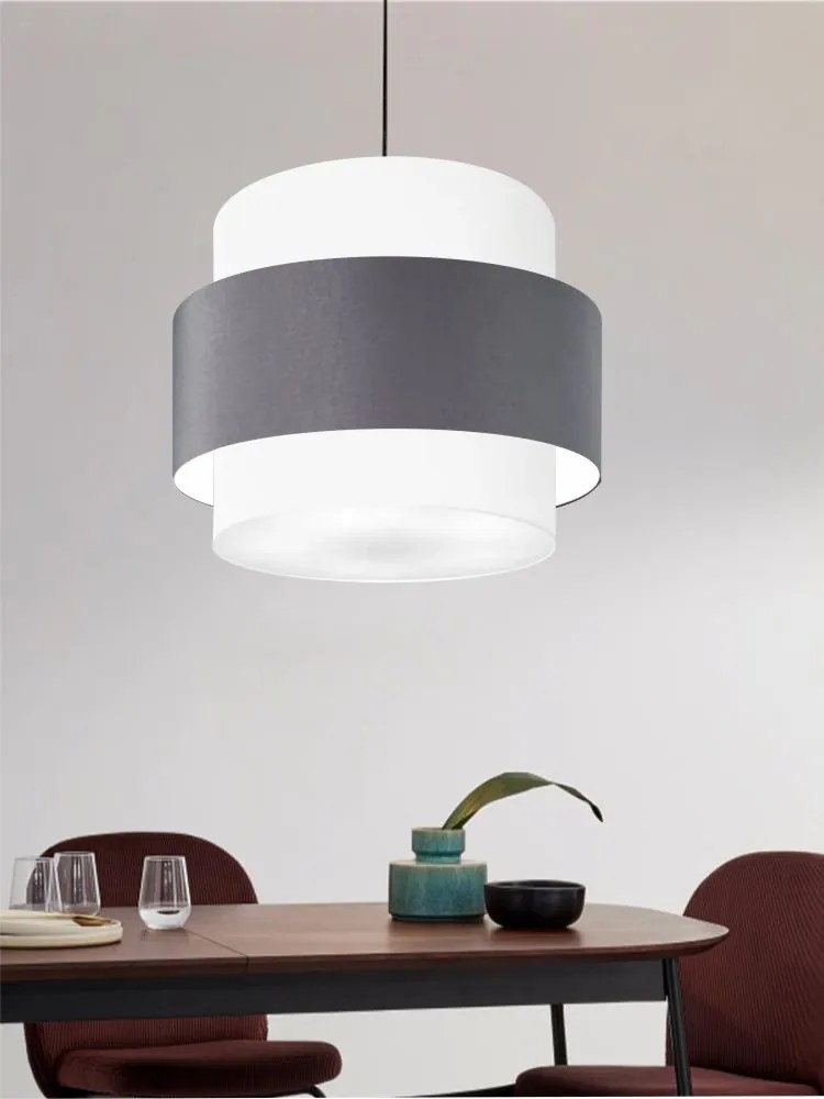 Lustre Para Sala de Jantar Vivare Md-4393 Cúpula em Tecido 45cm