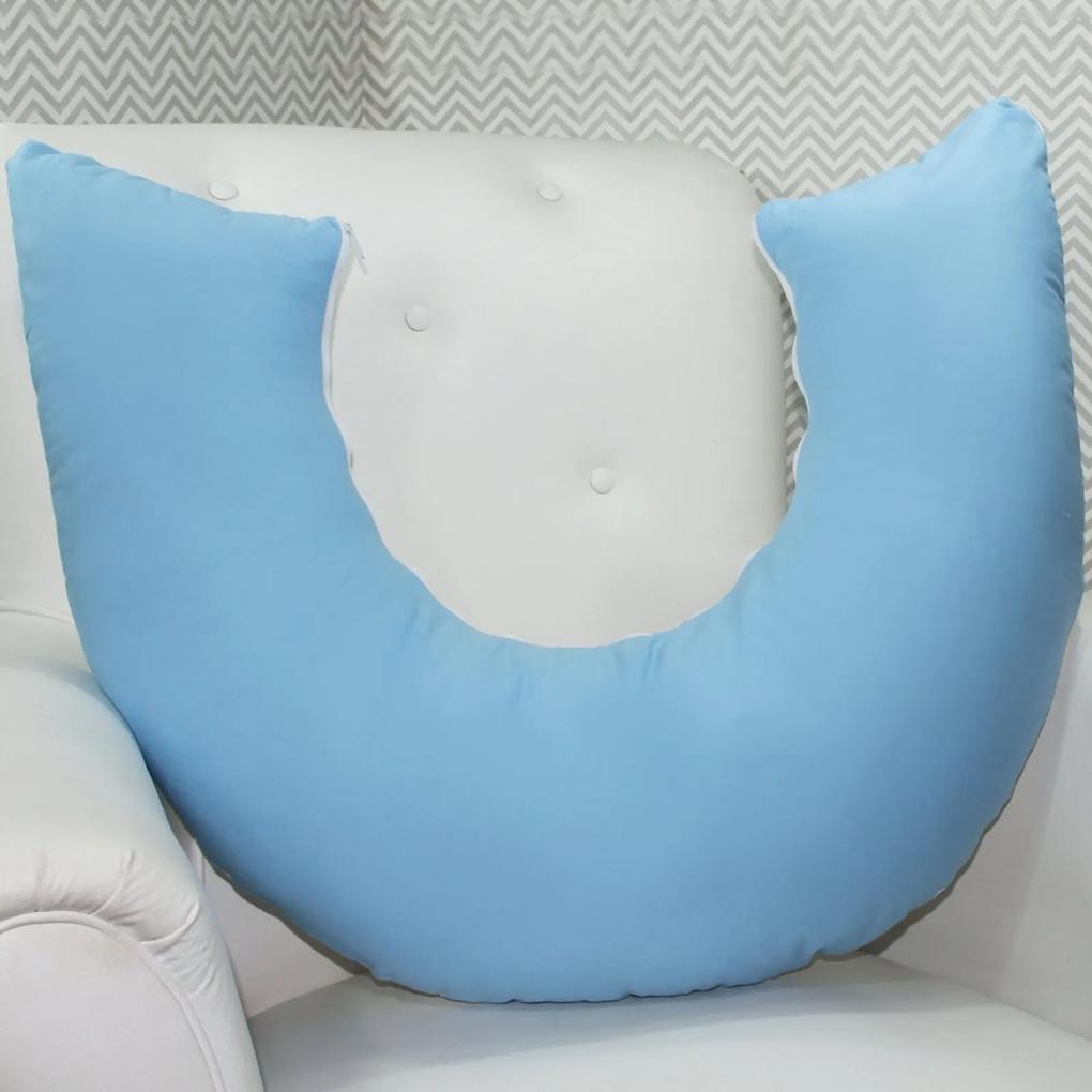 Almofada AmamentaçÁo Azul C/ Branco