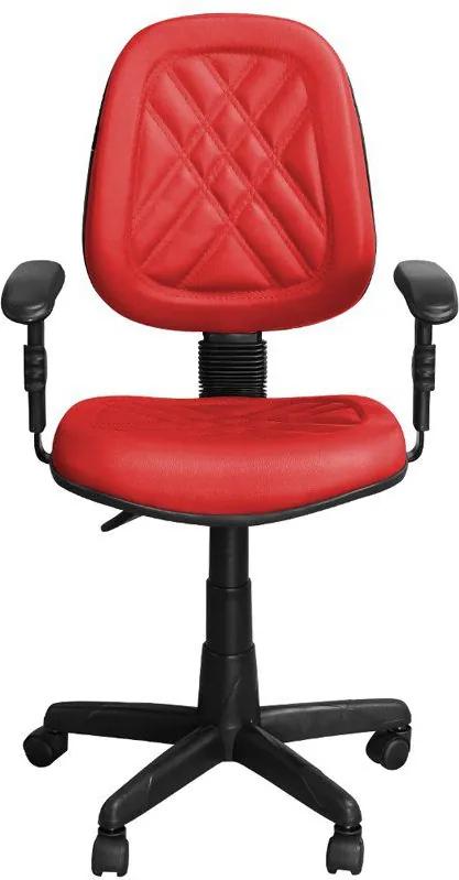 Cadeira para Escritório PS-02 Giratória Couro Vermelho - Pethiflex