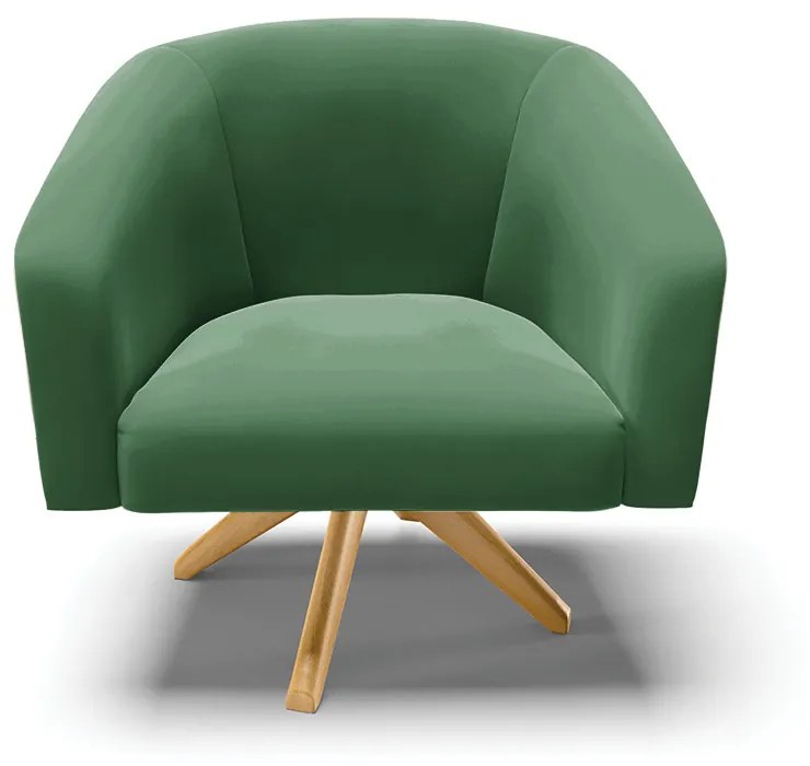 Poltrona Decorativa Giratória MA30 Kit 2 Stella Veludo D03 - D'Rossi - Verde