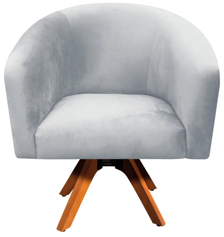 Poltrona Decorativa Giratória MM30 Stella Suede Cinza D03 - D'Rossi