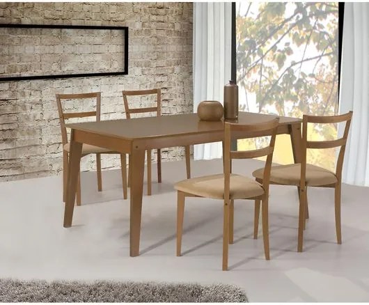 Conjunto Sala de Jantar com Mesa e 4 cadeiras Elisa