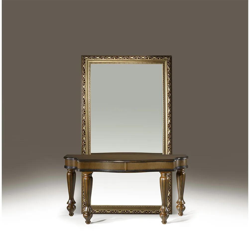 Espelho Dália Castanho/Dourado 205cm Madeira Maciça