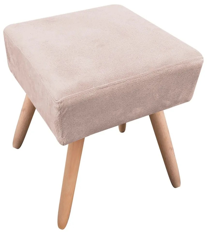 Puff Banqueta Decorativo Pé Palito Natural Ibiza Suede D03 - D'Rossi - Bege