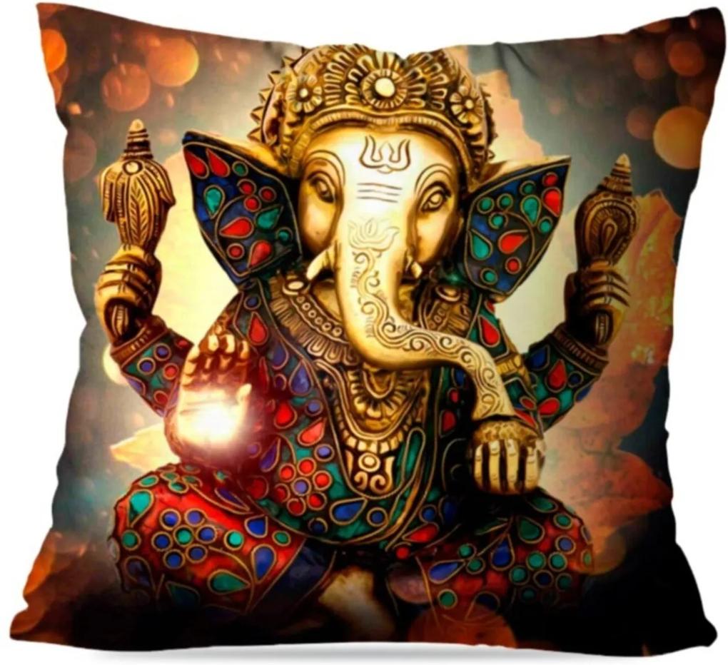 Capa de Almofada Avulsa Decorativa Lord Ganesha 35x35cm