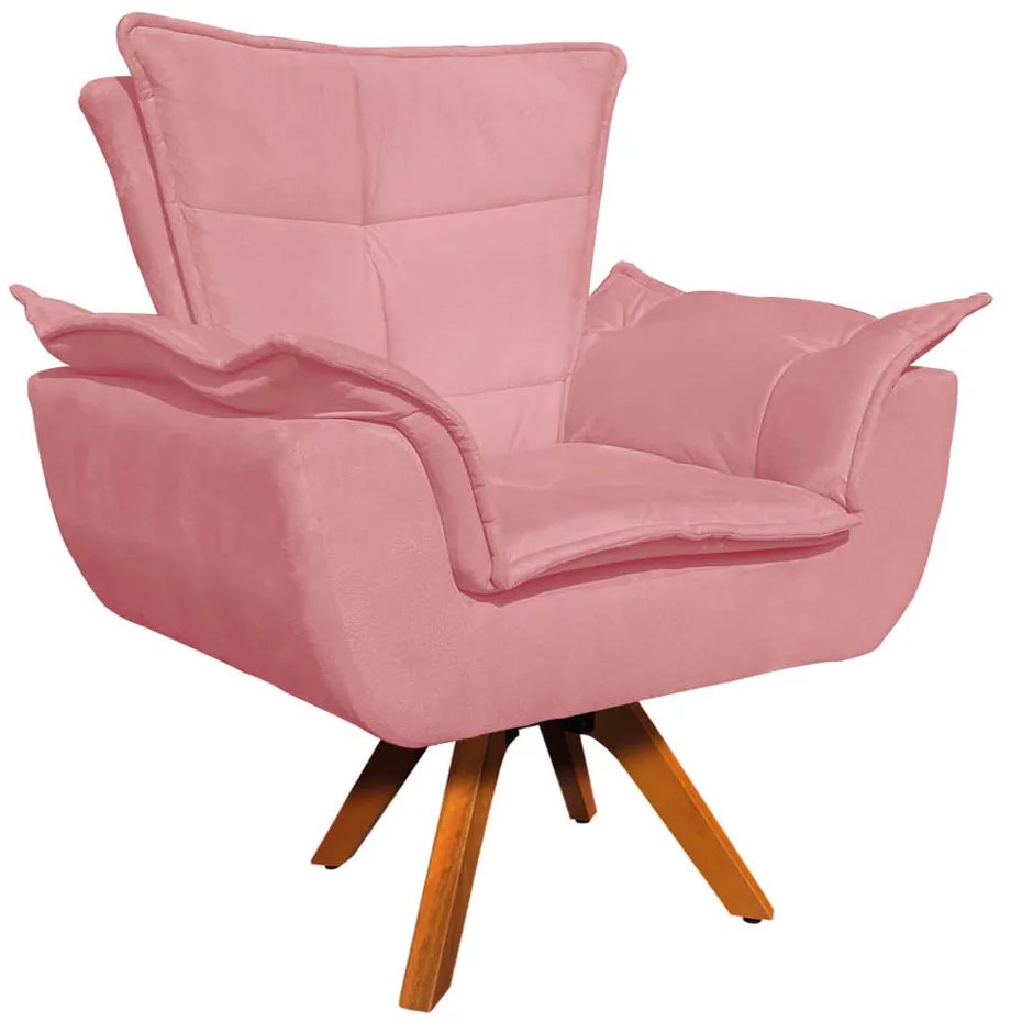 POLTRONA GIRATORIA OPALA SUEDE ROSE BASE