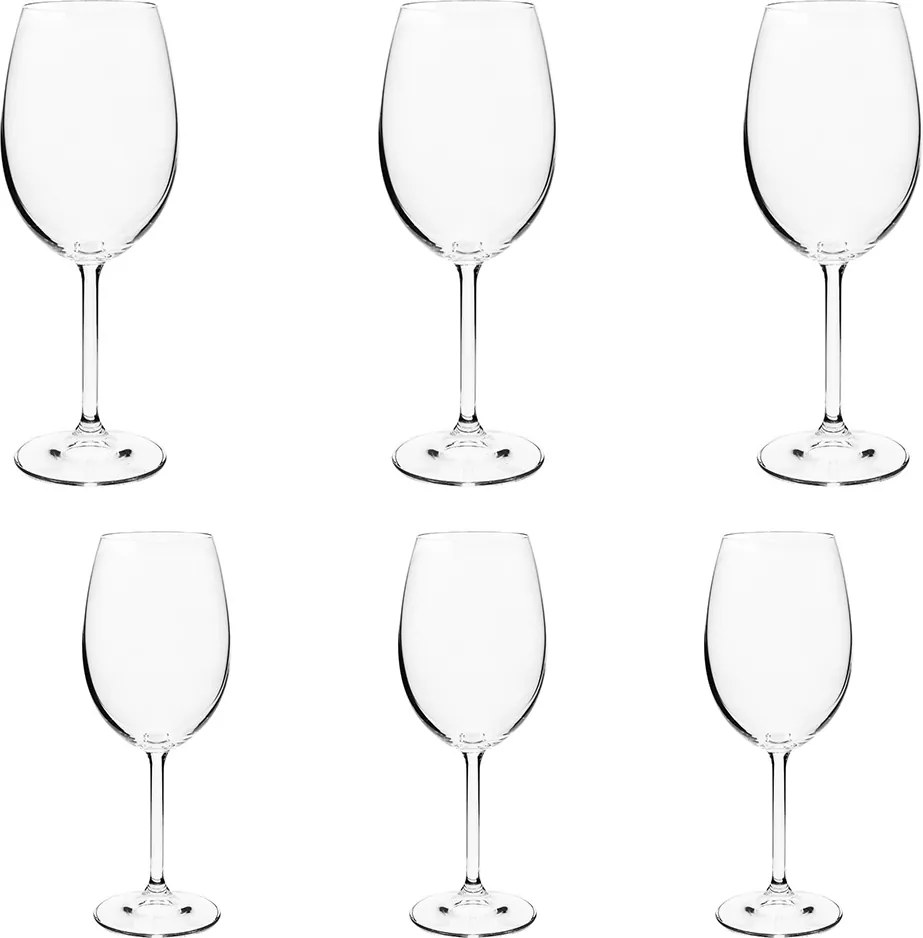 Jogo de 6 tacas para Vinho Gastro em cristal ecologico