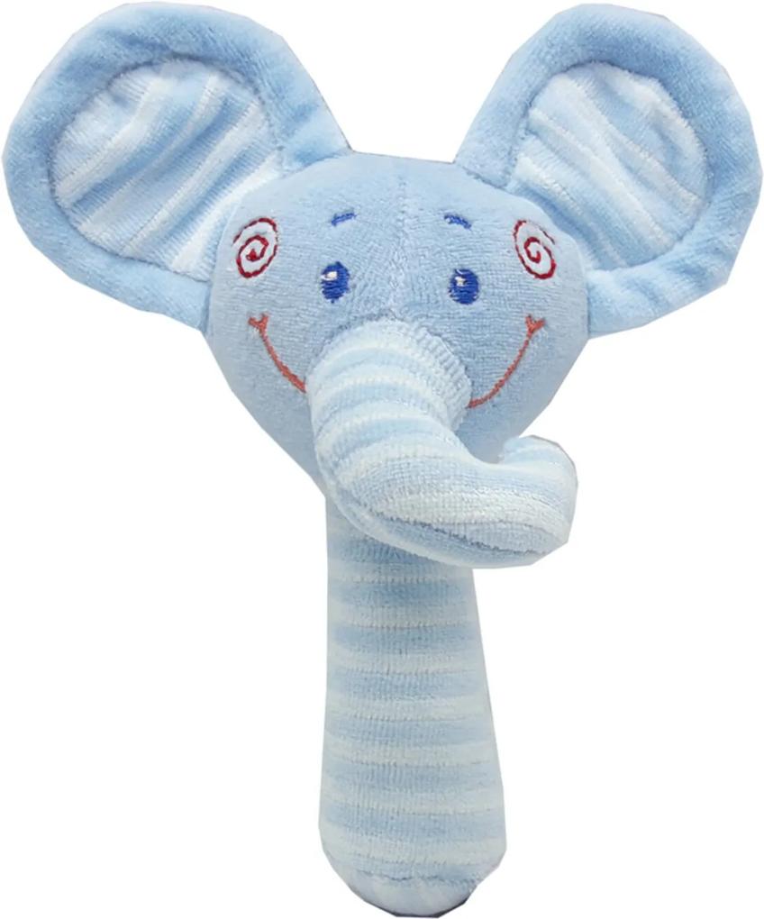 Chocalho Bastão CAS Brinquedos Elefantinho - Antialérgico - 16 cm - Azul