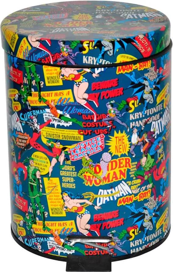 Lixeira DC Comics Super Heroes Colorida em Metal - 5 Litros - Urban