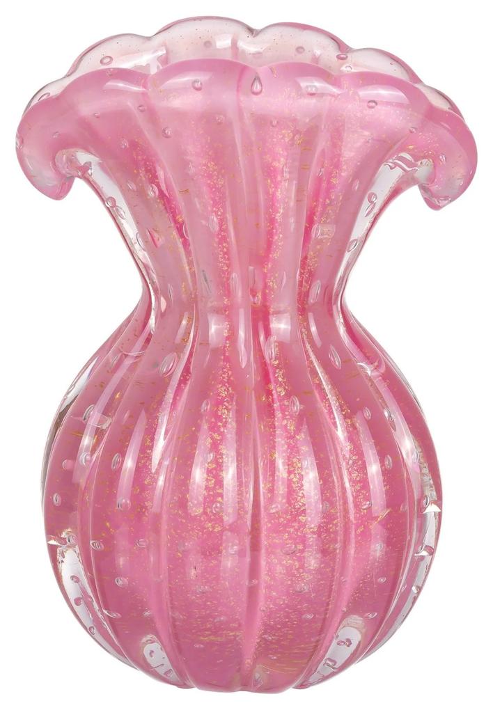 Vaso de Murano Messina C/ Ouro - Rosa Chiclete