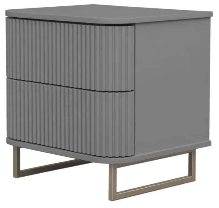 Mesa de Cabeceira Miami - Cinza Claire com Detalhes Fendi Lumiere Kleiner