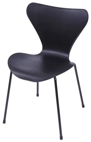 Cadeira Jacobsen Series 7 Polipropileno Preto com Base Metal - 55944 Sun House