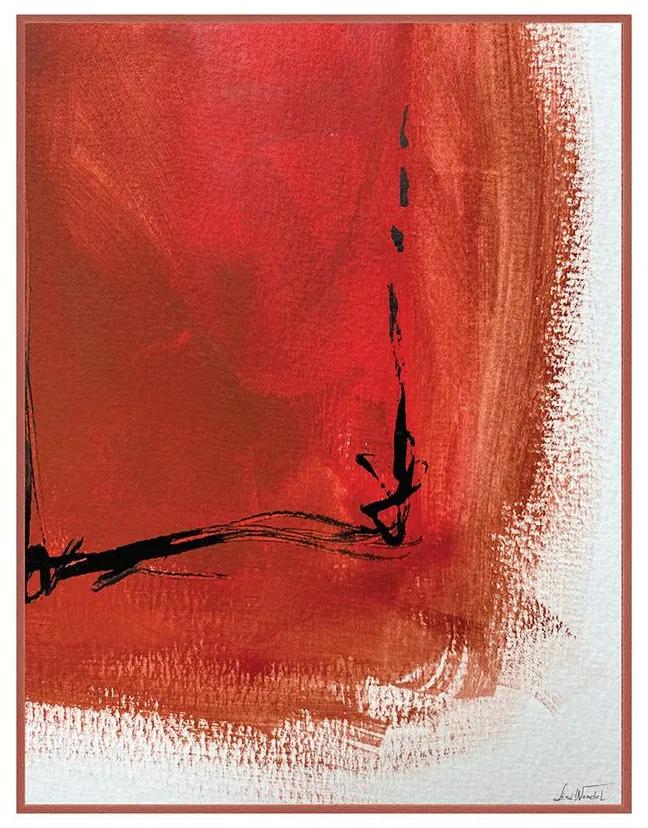 Quadro Decorativo Abstrato Vermelho com Preto - CZ 44127