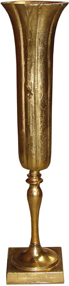 Vaso De Alumínio Dourado 42cm x 11cm
