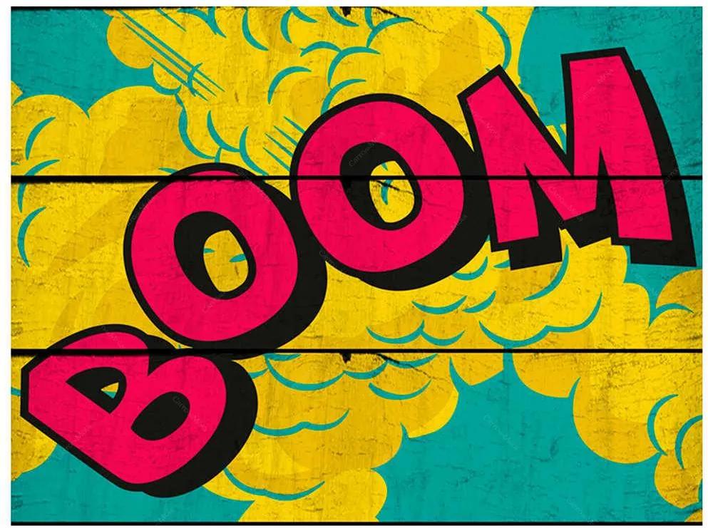 Placa DC Comics Big Boom Amarela e Azul em Madeira - Urban