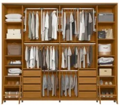 Guarda Roupa Casal 278cm 2 Portas 8 Espelhos Mya Cinamomo Z10 - Mpozen