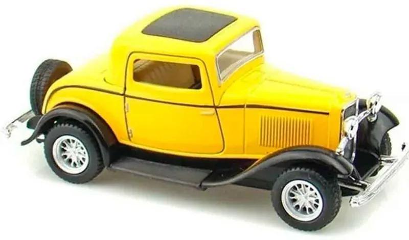Miniatura 1932 Ford Coupe Escala 1:34 Amarelo