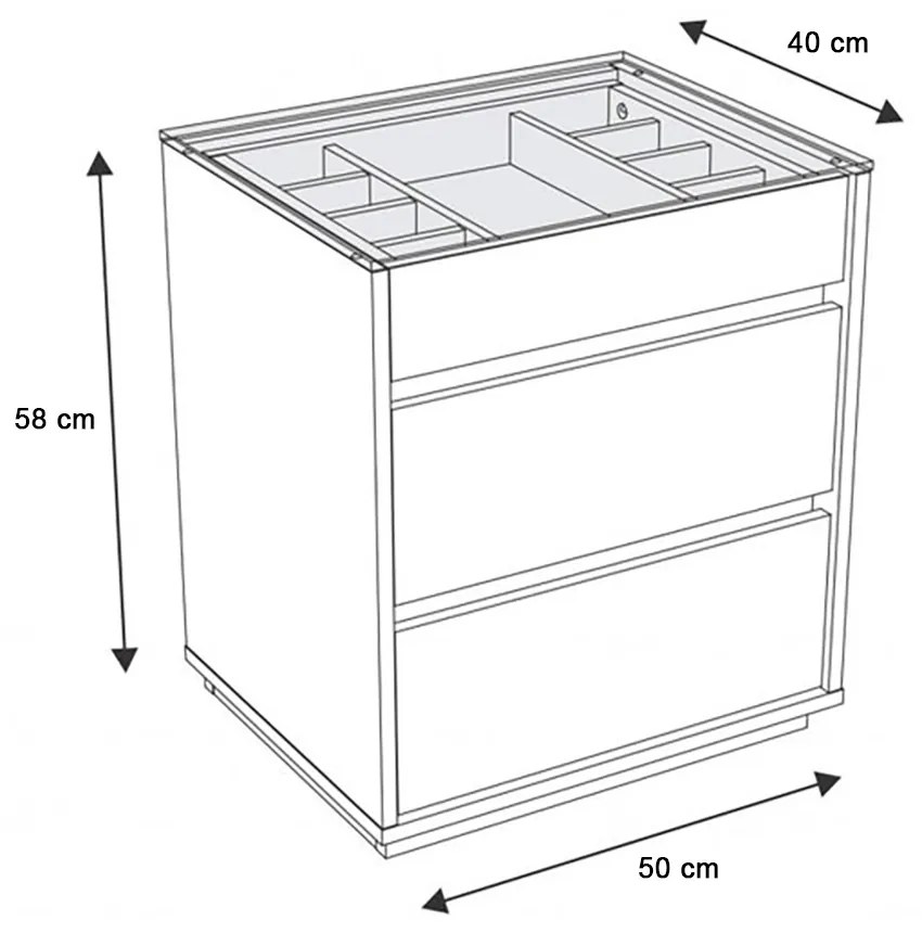 Mesa de Cabeceira Organizadora Ellie 3 Gavetas - D'Rossi - Branco