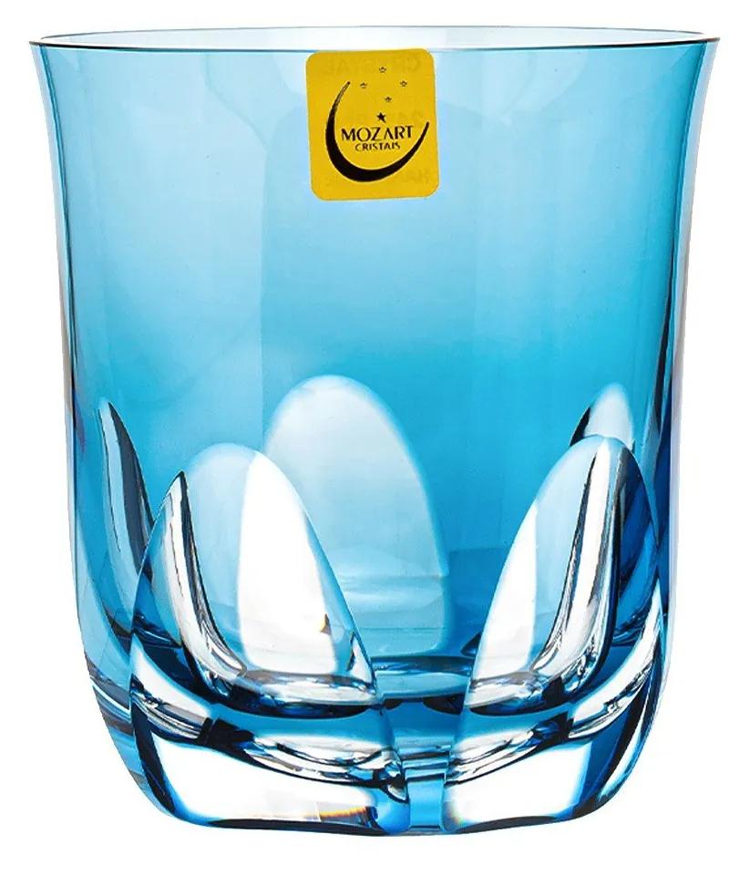 Copo de Cristal Lapidado p/ Whisky - Azul Claro - 65  Azul Claro - 65