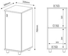 Balcão para Bebedouro BL3306 Branco - Tecno Mobili