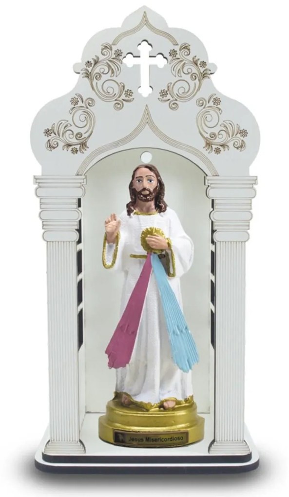 Capela 34 cm Com Imagem Jesus Misericordiosos Inquebrável