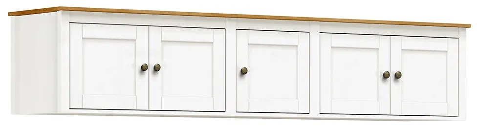 Maleiro Decorativo Alina Madeira 5 Portas Casal Branco/Carvalho G74 - Gran Belo