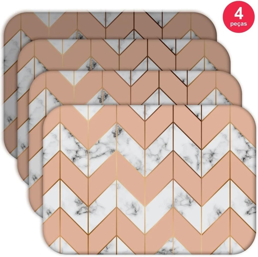 Jogo Americano Love Decor  Wevans Marble Geometric Kit Com 4 Pçs